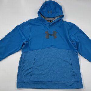 Under Armour Storm Hoodie Mens Sweatshirt 2XL Blue Loose Performance Raised Logo